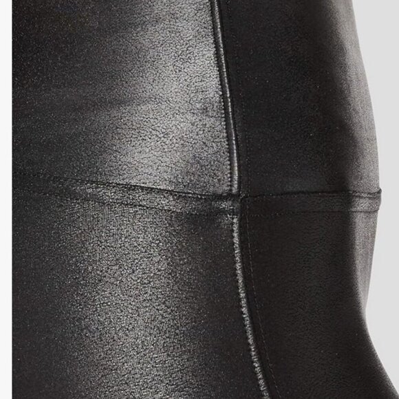 SPANX FAUX LEATHER MOTO LEGGINGS SZ SMALL SHAPING EMO GOTHIC CHIC LEGGINS - Picture 6 of 16